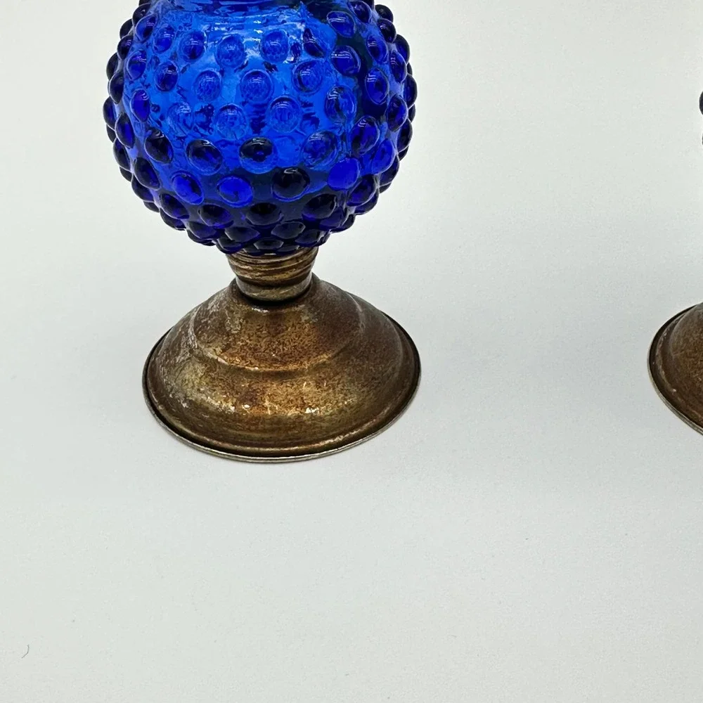 Vintage Miniature Kerosene Oil Lamps Pair 5.5